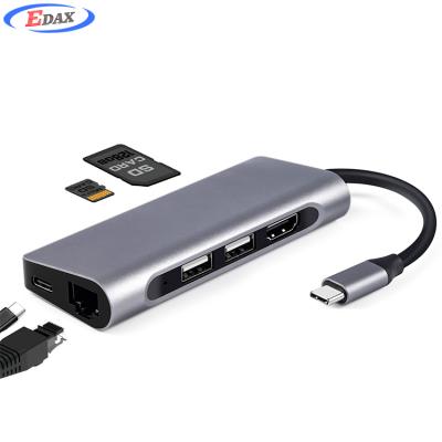 China 2020 Mobile Devices .desk HUB Computer Multiport Converter USB Type C To HDM1 4K RJ45 100Mbps Thunderbolt 3 Adapter For Notebook For Mobile Phone for sale