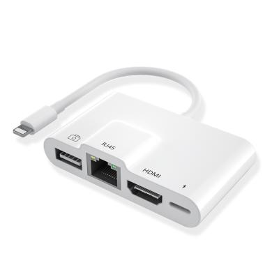 China For iPod USB-C To Rj Lightning 45 To Ethernet OTG Digital Adapte Support MIDI Interfaces AV for sale