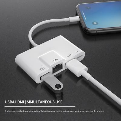 China USB C Otg Adapter Palladium Support Fast Charging RJ45 Wire Fast Internet For iPod Ethernet Type C To Rj45 for sale