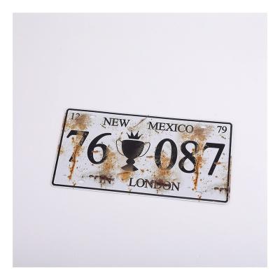 China Home Decoration Bling Metal License Plate Ornament Plate Custom Vintage Embossed Metal for sale