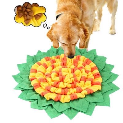 China Travel Washable Soft Sunflower Smell Pad Pet Nose Sniff IQ Training Slow To Eat Sniffle Blanket Mat For Dogs for sale