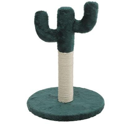 China Modern Vertical Jumping Cat Plant Sisal Materials Cactus Green Vertical Leaping Post Tree for sale