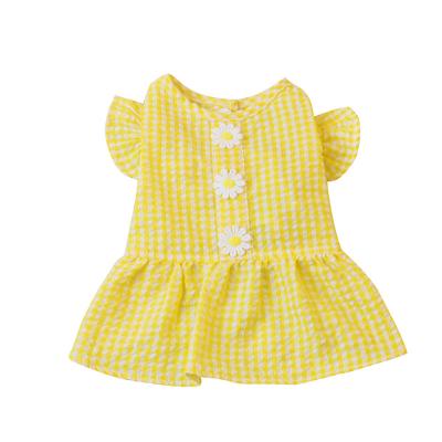 China Designer Summer Girl Puppy Dog Plaid Slim Cool Stocked Dress for sale