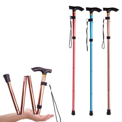 China Old Man Walking Stick Single Leg Aluminum Alloy Foldable Old Man Cane Walking Stick Anti Slip for sale