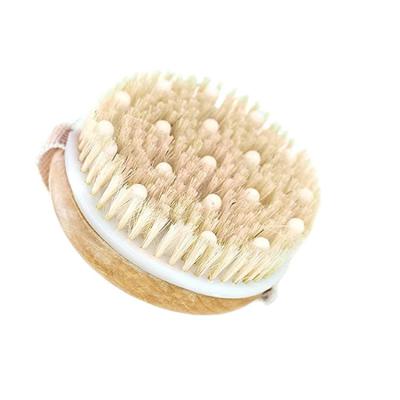 China EXFOLIATING Natural Bristle Massage Dry Nodules Sisal Brushing Body Brush Around Exfoliating Brush for sale