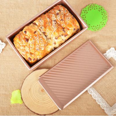 China Gold Wave Design 450g Sustainable Aluminum Bread Pans Toast Loaf Bread Molds for sale