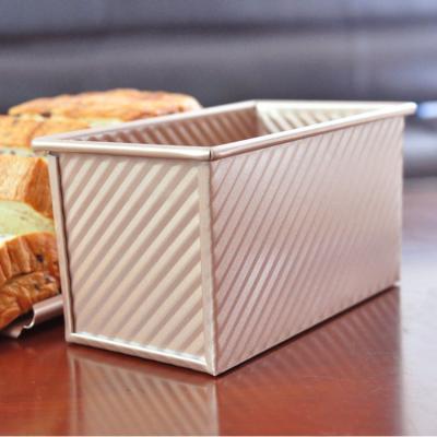 China Sustainable Toast Mold Loaf Cake Pan Rose Gold Carbon Steel Mold for sale