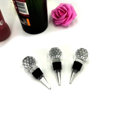 China Crystal Clear Bottle Decorative Cork Beverage Wine Stopper for sale