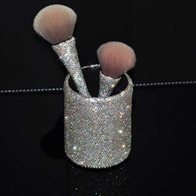 China Face Crystal Makeup Diamond Studded 12pcs Bling Handmade Rhinestone Cosmetic Brush for sale