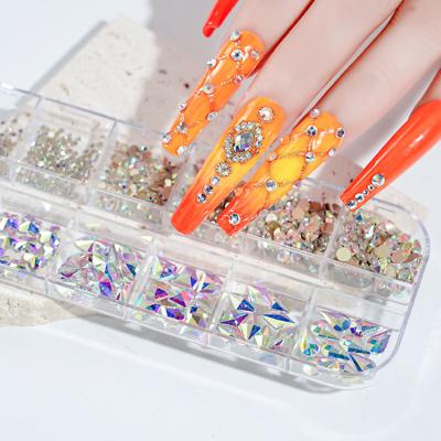 China Women nail decoration rhinestones nails bling crystal jewels stones glass nail spring nail decorations diamonds for sale