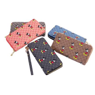 China 2021 New Large Capacity Card Case Ladies Wallet Mickey Mouse Zipper Ladies Long Clutch Women's RFID Wallet Bag Fashion Bag for sale