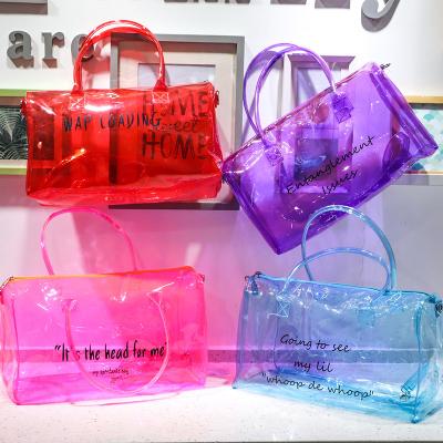 China Fashion Weekend Spend Custom Logo Duffel Gym Woman Fleece Overnight Bag Custom Logo Foldable Transparent Waterproof Overnight Bag Design DA Overnight Bag for sale