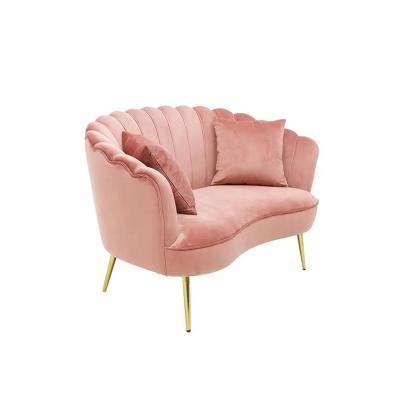 China Wholesale Hot Sell Adjustable Modern Living Room High Quality Modern Living Room Soft Metal Leg Pink Arm Velvet Fabric Convertible Chair (Size) Dining Chair for sale