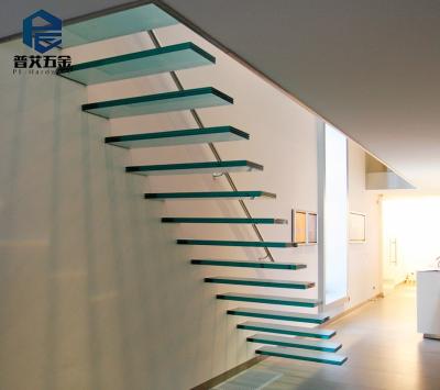 China New Modern Modern Glass Floating Staircase Design for sale