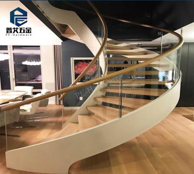 China Modern straight mild steel floating staircase/prefab steel glass interior steel wooden spiral staircases/staircases for sale