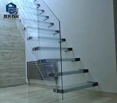 China Factory Supply Stair Railings Modern Design Tempered Glass Balustrade Residential Clear Staircase for sale