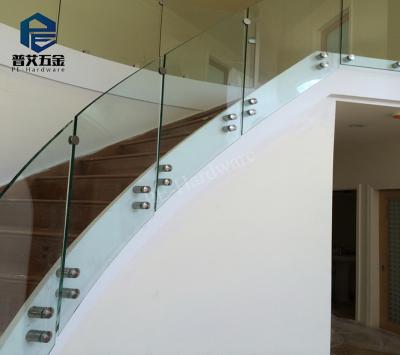 China Modern Stainless Steel Clamp Staircase Glass Railing Design for sale