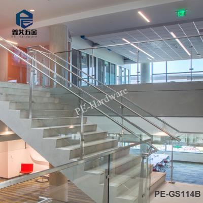 China Modern Square Tube Stainless Steel Clear Glass Deck Railing Design For Stairs And Balcony for sale