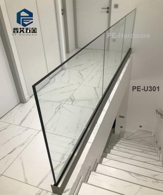 China Hot Selling U Channel Aluminum Base Deck And Terrace Frameless Glass Balustrade For Indoor And Outdoor for sale