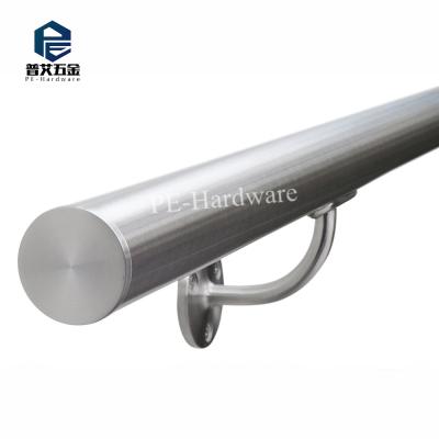 China Wall Mounted Stair Stainless Steel Bracket Round Pipe Stair Railing Railing Passway Walkway Handrail for sale