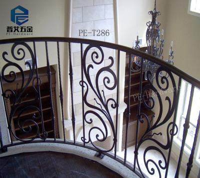 China Modern Interior Wrought Iron Stairs Fencing Metal Railing Design for sale