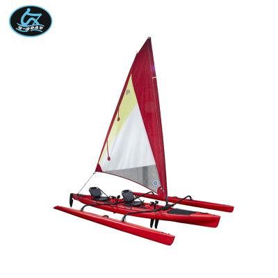 China HDPE Plastic U-Boat 2 Person Trimaran Sailbot With Foot Pedal Drive for sale