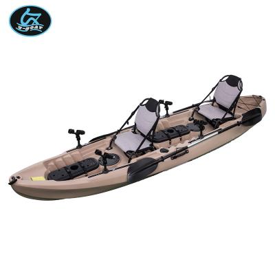 China Fishing Fun Recreational U-Boat Hot Sale New Tandem Sit On Top Fishing Kayak With Pedals Kayak Canoe Rowing Boat For Sale for sale