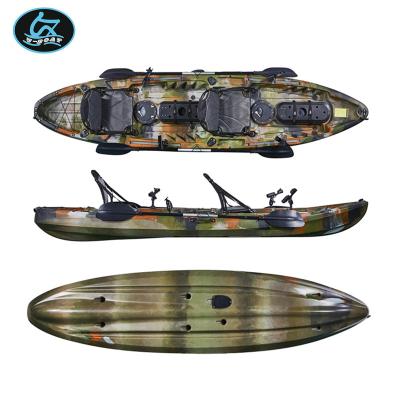 China NEW Fun Leisure U-BOAT TANDEM FISHING KAYAK WITH 10 EXTRA ROD HOLDERS for sale