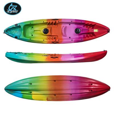 China HDPE Tandem Plastic U-Boat Canoe Kayak For Two Person Sit On Top Canoe Rowing Boat With Pedals for sale