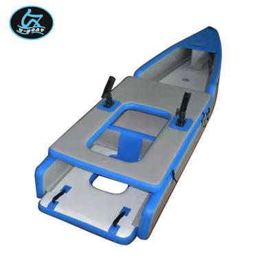 China PVC U-Boat New Design 12ft Inflatable Kayak Single Sit On Top Kayak With Foldable PVC for sale