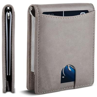 China 2022 Hot Selling PU Leather Fashion Amazon Credit Card Holder RFID Blocking Card Holder Men Wallet Design Bi-fold Strap New Card Holder for sale