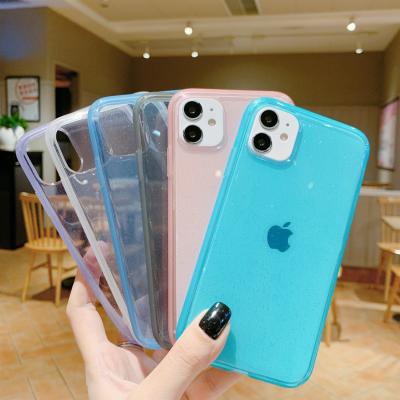 China Dirt-resistant / Anti Scratch / Shockproof Clear Glitter Case For iPhone 11 , Crystal Glitter Back Cover Mobile Phone Case For iPhone 12 Max Pro for sale