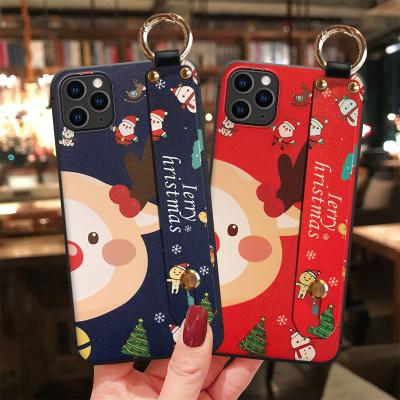 China New Products Merry Christmas Wristband Kickstand Dirt-resistant / Shockproof / Anti Scratch Phone Case For iPhone 11 Pro Max for sale