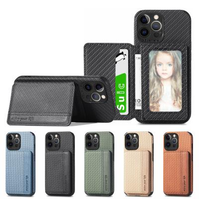 China With Stand Card Slots Kickstand Magnetic Mobile Case For iPhone 13 Pro Max PU Leather Phone Cover For iPhone 13 pro 12 XR XS 8 plus for sale