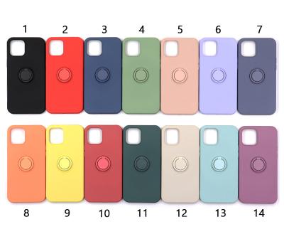 China Dirt-resistant/Lightweight /Shockproof Silicone Phone Case For iPhone 12, Microfiber Scratching Cushion Case With Finger Ring Back Cover Cases For iPhone 12 Pro for sale