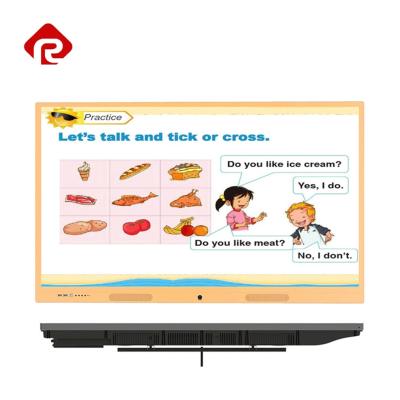 China Electric Touch Screen Whiteboard Projector Presenting PPT Education School With Movable Wheels Stand 55 Inches for sale