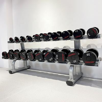 China Wholesale Indoor Training Gym Weight Storage Double-Layer 10 Pairs Fitness Bodybuilding Rack Dumbbell for sale