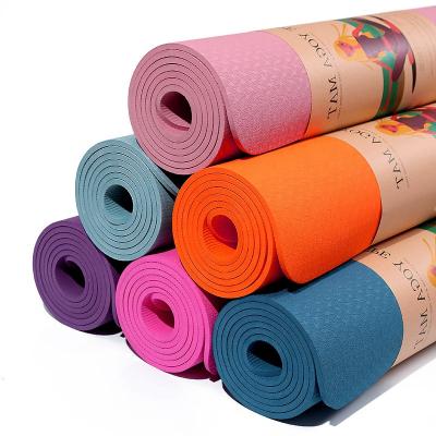 China Best Gym 6MM Fitness Use Professional Exercise Equipment Eco Friendly Tape Non Slip Natural Rubber Best Yoga Mat Wholesale Price for sale