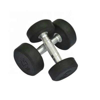 China rubber covered dumbbell commercial use gym fitness equipment dumbbells set cheap rubber coated dumbbell weight set prices for sale for sale