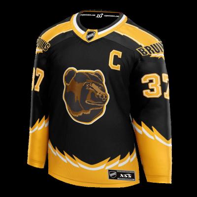 China 586 Buyers Sublimation Dryfit Polyester Ice Hockey Jersey Maples OEM Breathable Hot Selling 100% Yellow Bear for sale