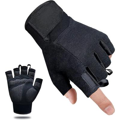 China Men Black Weight Lifting Gym Gloves Workout Breathable Gym Gloves For Climbing for sale