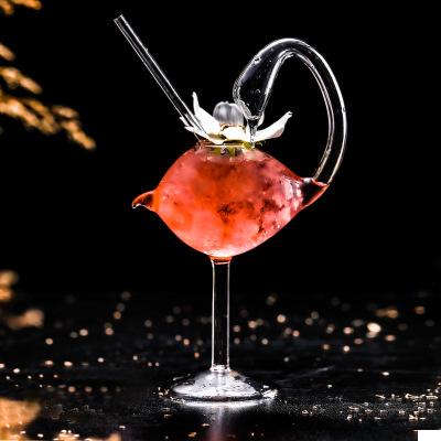 China Creative Personality 180ml 6oz Swan Shaped Tumbler Bird Shape Cocktail Glass Rotating Martini Tumbler Wine Cup for sale