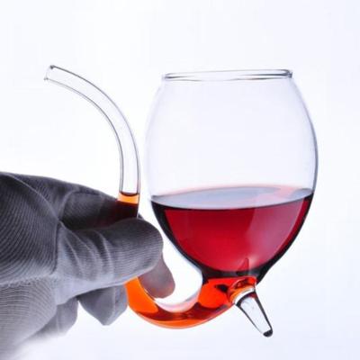 China Creative Personality 300ml 10oz Vampire Red Wine Glass Port Wine Cocktail Sippers Glassware With Straw Halloween Gift for sale