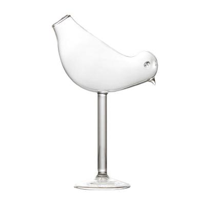 China Custom Personality 150m Small Birds Globet Party Bird Shaped Wine Cocktail Glass Mug for sale