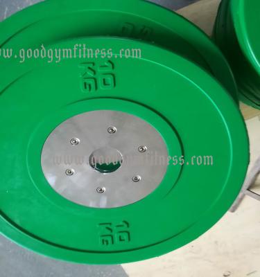 China Durable High Quality Colored Rubaber Cast Iron Weightlifting Competition Weight Bumper Plate for sale