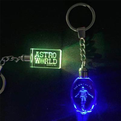 China Acrylic key chain with light in stock 3.5cm*5cm for sale