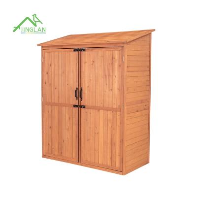 China Breathable Storage Shed with Pull Out Crates - Brown - Indoor Outdoor Tool Cabinet - Wooden Utility Organizer for the Backyard for sale