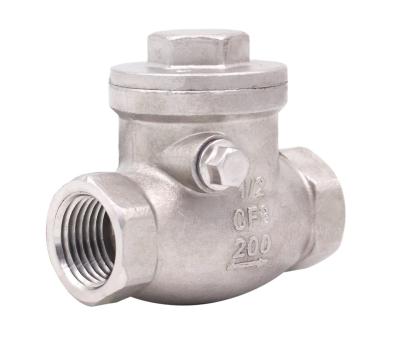 China Female Thread 1/2 Inch Swing Check Valve WOG 200 PSI Stainless Steel SS304 CF8M NPT for sale