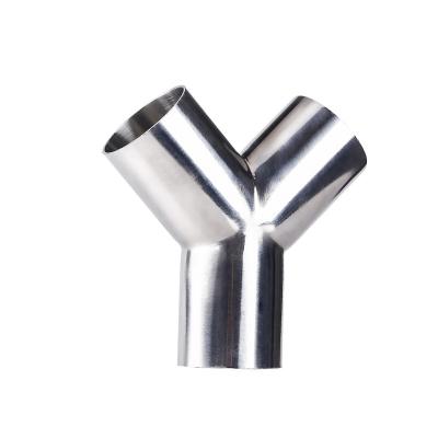 China RTS Sanitary Stainless Steel 304 316 Pipe Fitting Tri Clamp Welding Wyes Tee Y Type Tee for sale