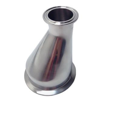 China Sanitary 304 316L Stainless Steel Tri Clamp Connection Eccentric Reducer/ Dairy Pipe Transition Pipe Fittings 1/2''-12.0 for sale